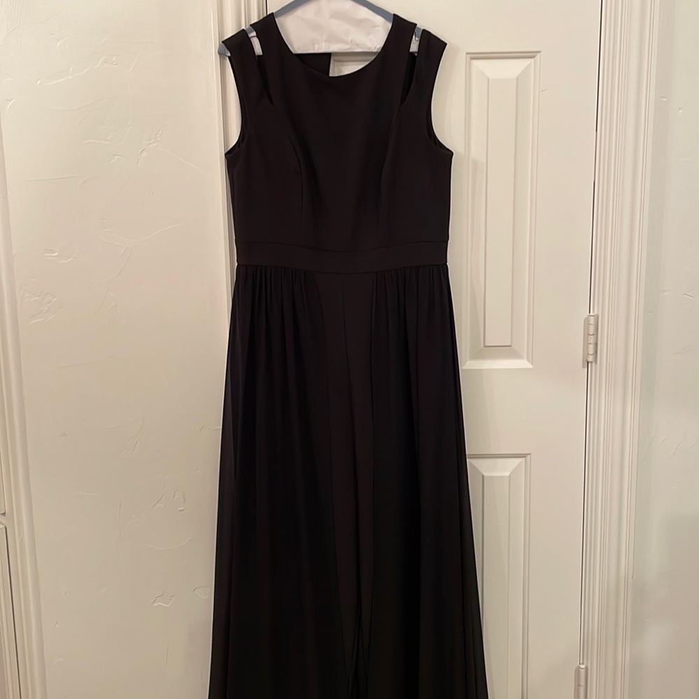 Sangria Black Chiffon Overlay Jumpsuit